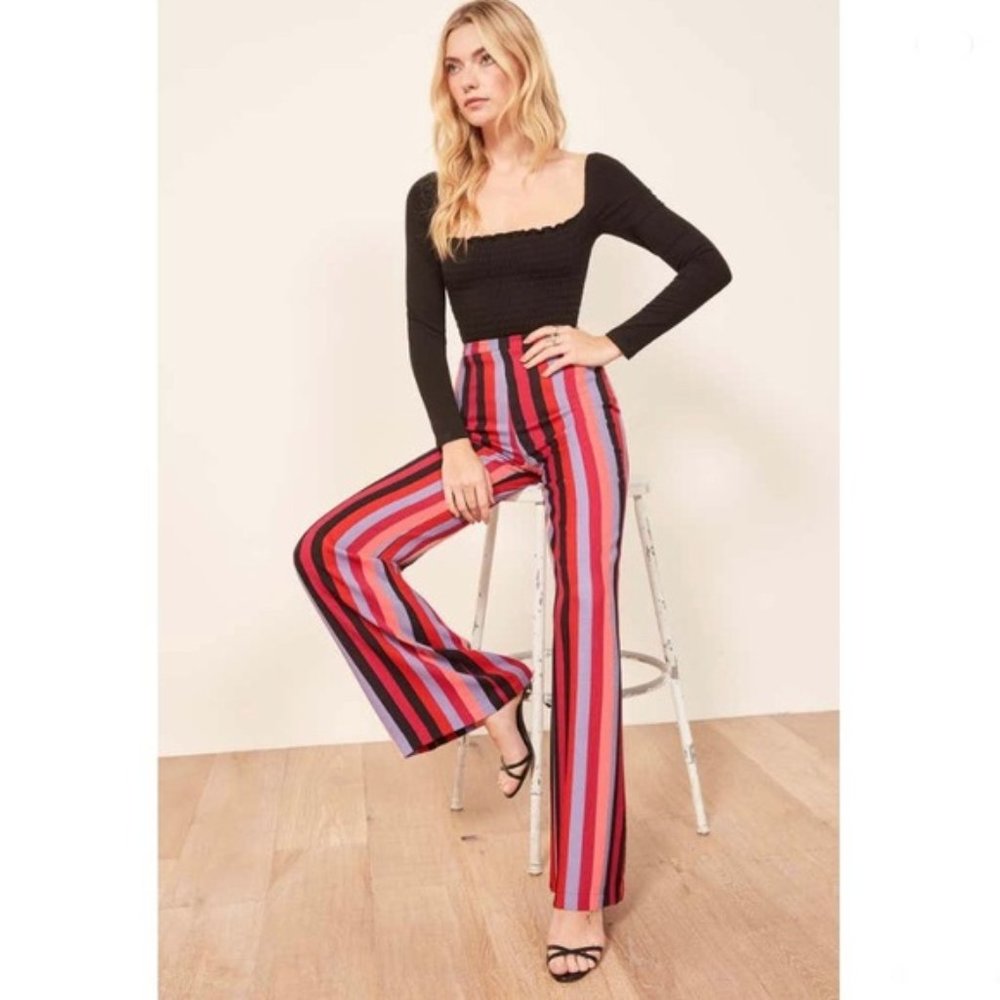 REFORMATION – Sorrenti Wide Leg Pants ISABEL STRIP
